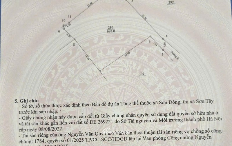 Cần bán 700m đất tại xã đoài phương đất vuông phù hợp phân lô