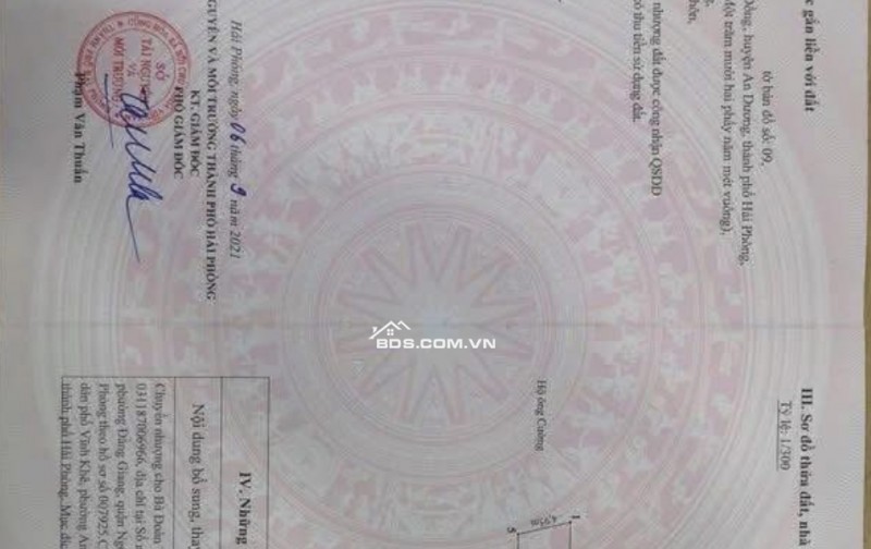 Bán 112,5 m2 đất Vĩnh Khê An Dương Hải Phòng