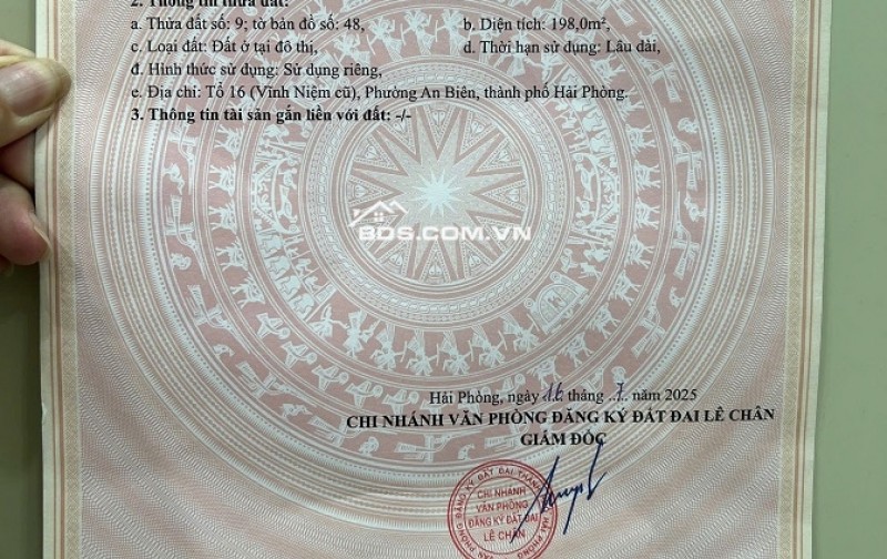 BÁN GẤP LÔ ĐẤT MẶT ĐƯỜNG TRUNG TÂM LÊ CHÂN – VỊ TRÍ VÀNG KINH DOANH SIÊU LỢI NHUẬN