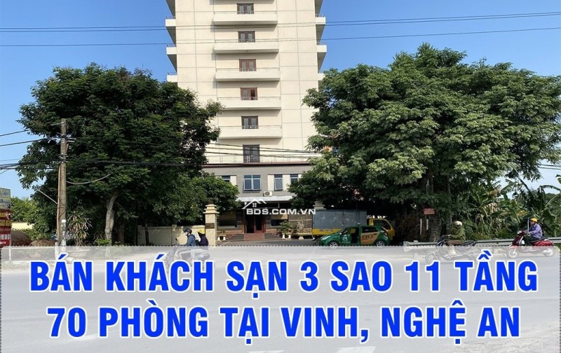 Bán khách sạn 3 sao 11 tầng và Tòa nhà dịch vụ 6 tầng TPVinh Nghệ An, Doanh thu 6,6 tỷ/n
