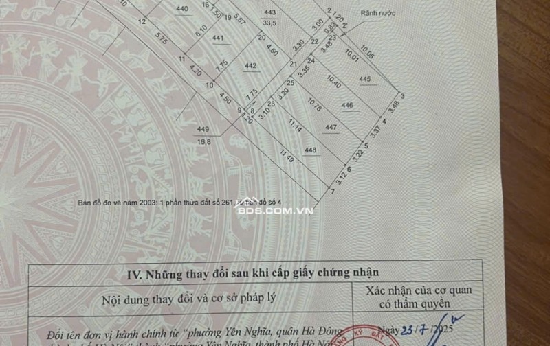 BÁN NHÀ TỔ 33.5m2 – Tổ 15 YÊN NGHĨA – HÀ ĐÔNG- 4 TẦNG – 4.35 TỶ