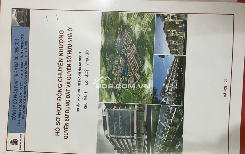 BÁN ĐẤT DỰ ÁN THANH HÀ, HÀ NỘI.