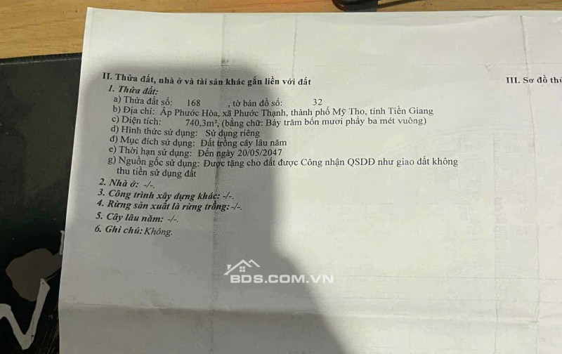 740M2 ĐẤT MẶT TIỀN ĐƯỜNG XE 5 TẤN CÁCH DT870 CẦU RẠCH MIỄU 2 CHỈ 50M