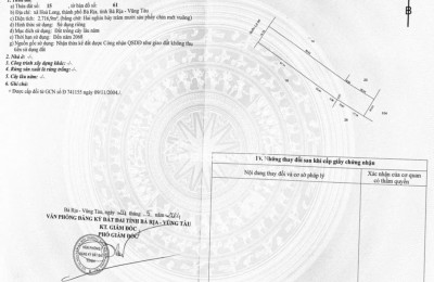 BÁN 2716M ĐẤT MẶT TIỀN QUỐC LỘ 56 XÃ HÒA LONG BRVT GIÁ 28 TỶ. LH:0937652763.