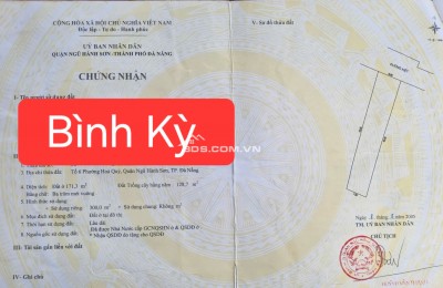 Bán đất mặt tiền đường Bình Kỳ, Ngũ Hành Sơn - Diện tích khủng 300m2