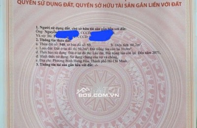 Bán đất thổ cư 1/ đường số 3, BHH Bình Tân hẻm xe hơi lớn