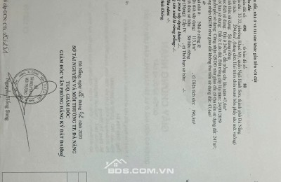 BÁN NHÀ & ĐẤT HIẾM 294,6m² – P. KHUÊ MỸ, Q. NGŨ HÀNH SƠN, ĐÀ NẴNG – SỔ HỒNG 2020