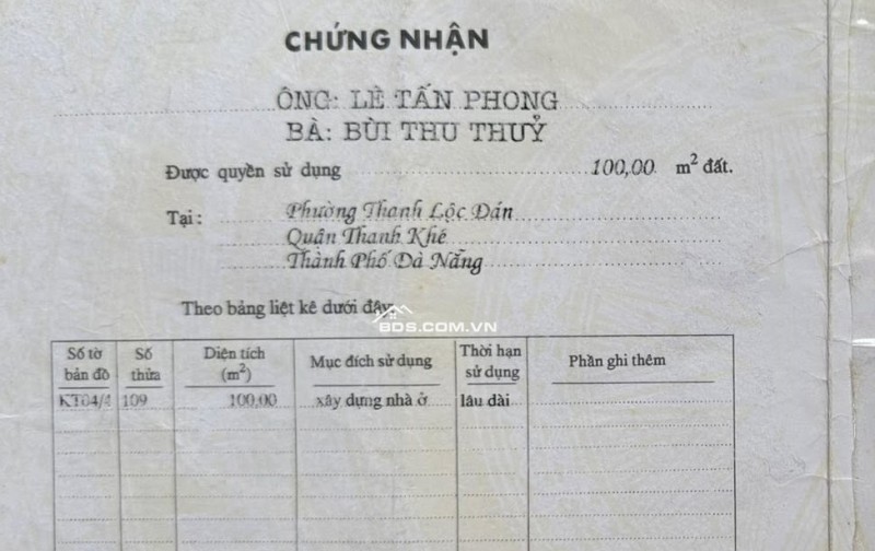 ĐẤT MẶT TIỀN ĐƯỜNG KỲ ĐỒNG – ĐỐI DIỆN CHỢ KỲ ĐỒNG - THANH KHÊ