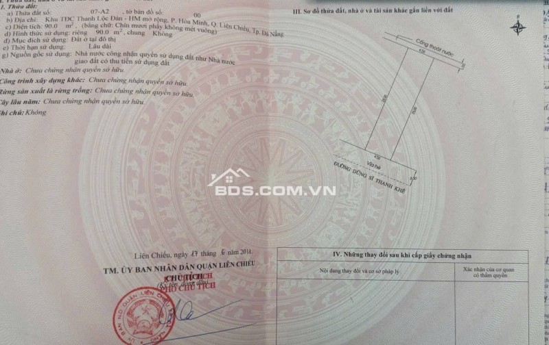 Bán đất đường Dũng Sĩ Thanh Khê - trục đường kinh doanh