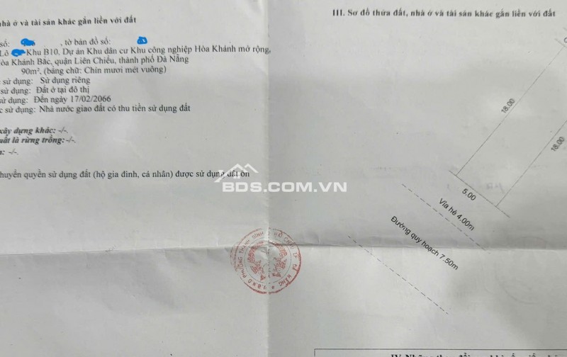 Bán đất đường Hồng Phước 5 - Hòa Khánh mở rộng