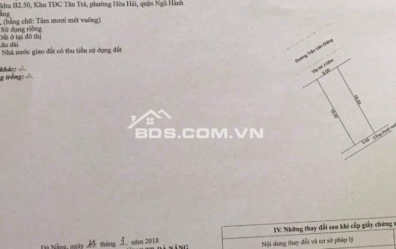 Bán đất đường TRẦN VĂN GIẢNG - song song với Võ Quý Huân