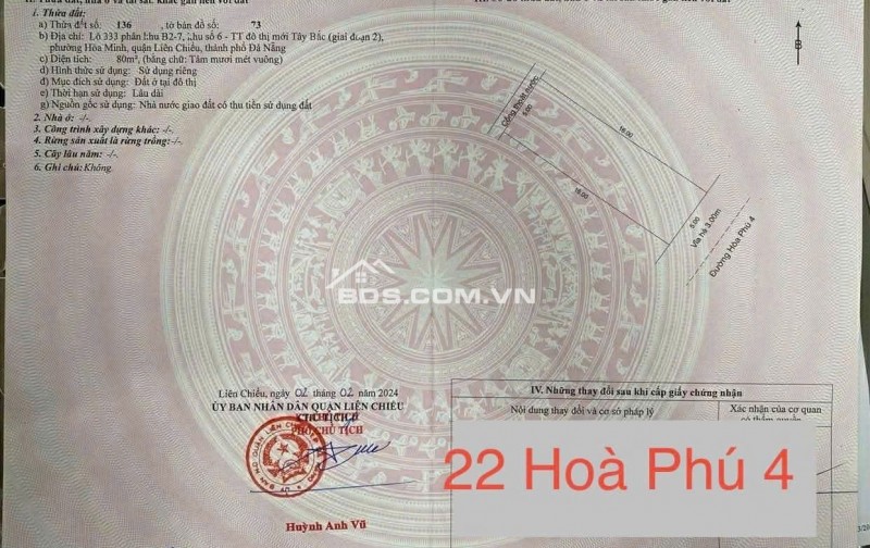 Bán đất đẹp Hòa Phú 4 - Hòa Minh- Liên Chiểu - Đà Nẵng