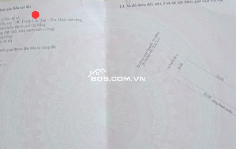 Bán đất đường Hồ Quý Ly - Kẹp cống bên hông xây nhà rất đẹp