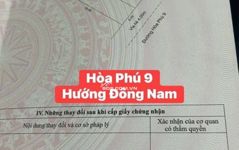 Bán đất Hòa Phú 9 (Gò Nảy 6) - Sát đường Tô Hiệu - Đường 7,5m