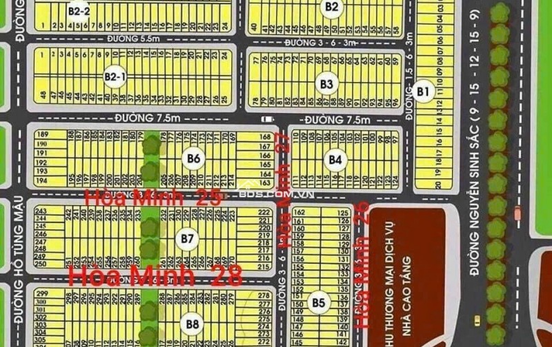 Bán 1 cặp đất đường Hòa Minh 25 - Trục thông Nguyễn Sinh Sắc