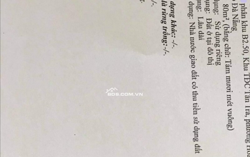 Bán lô đất vị trí đẹp MT Trần Văn Giảng _ Ngũ Hành Sơn