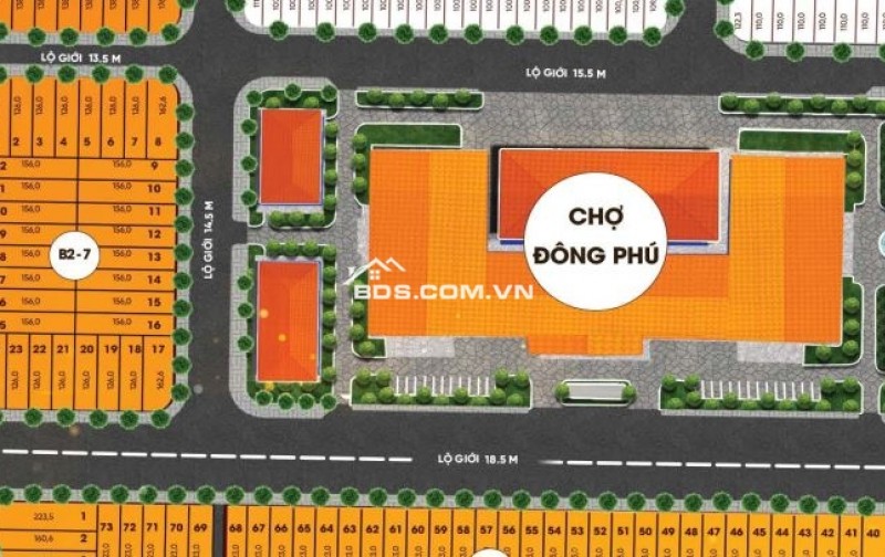 Siêu phẩm lô góc 2 mặt tiền duy nhất tại chợ Đông Phú 162m2