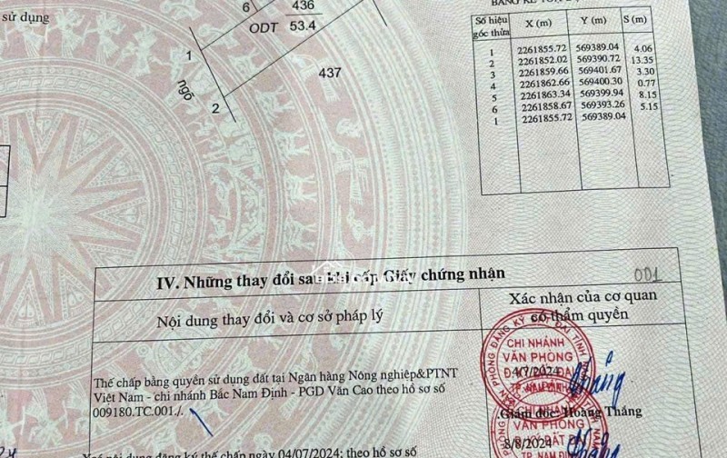 BÁN NHÀ 2.28 TỶ 3 TẦNG 53.4M2 ( TÂY NAM ) NGÕ  ĐƯỜNG VĨNH MẠC