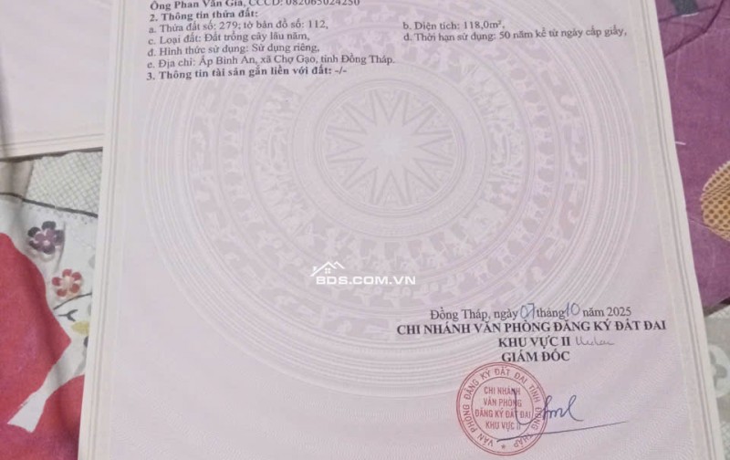 Bán 2 Công đất đường Xe 16 chỗ gần.Lộ Xoài. Ranh Mỹ Tho-Song Bình Chợ Gạo.