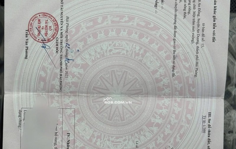 Bán đất 100m2 TDP Cái Tắt An Đồng An Dương Hải Phòng