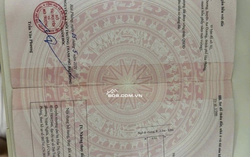 Bán đất 55m2 tổ 8 thị trấn An Dương phường An Hải Hải Phòng