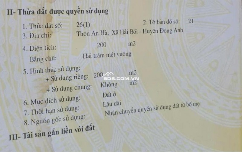 Bán đất thổ cư sổ đổ chính chủ pháp lý rõ ràng không vướng mắc