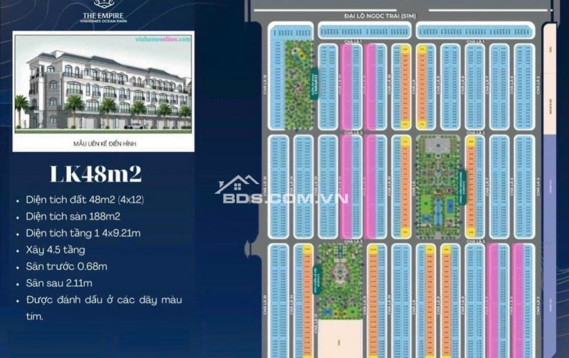 Bán liền kề 48m2 Vinhomes Ocean Park 2 Hưng Yên