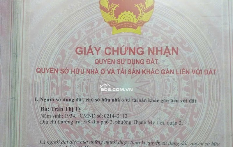 Đất MTNB 8x25 Q2 Giá 5,999 tỷ, Sổ Hồng