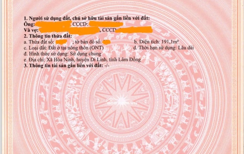 đất đẹp Hòa Ninh, Di Linh 191m² full thổ, 7,6 tr/1m2
