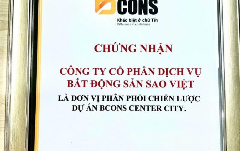 Bcons Center City –  cọc chỉ 5% và tới 7/2026 mới tiếp tục thanh toán