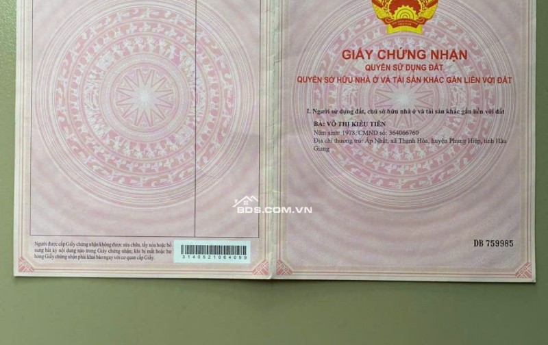 Bán Nhà Đất Tại Ấp Nhất Thạnh Hoà 500M2 SHR Chỉ 2 Tỷ. Lh:0913314259.