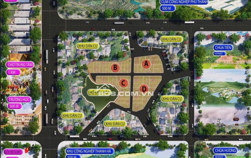 KHU ĐẤT VỚI ĐIỂM NHẤN VỊ TRÍ NẰM SÁT CÁC RESORT VÀ CCN LỚN TRỌNG ĐIỂM TẠI PHÚ THÀNH