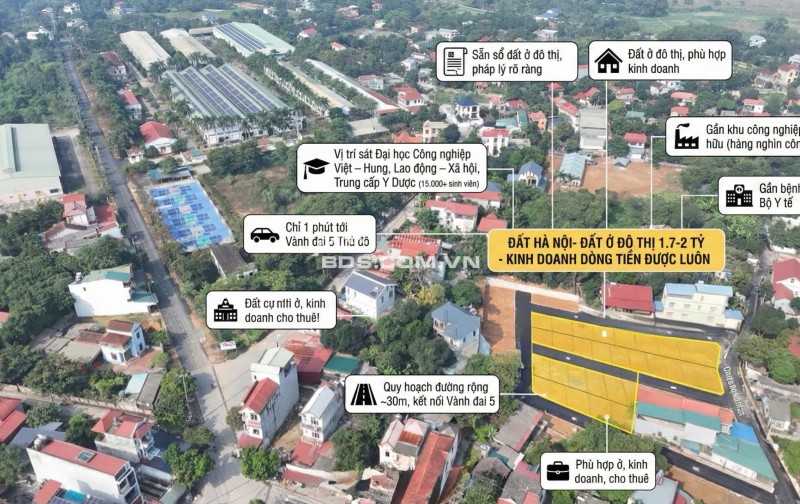 Bán Đất rẻ từ 1,7 tỷ _ 2tỷ Cạnh ĐH Việt – Hung, ĐH Lao Động – Xã Hội, KCN Xuân Khanh Sơn Tây HN