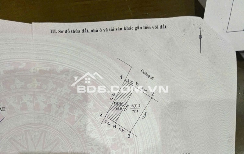 Bán Đất Miêu Nha – 72m2 – mặt tiền 5.5 m sổ vuông – Xây CCMN – chào 8.5 tỷ