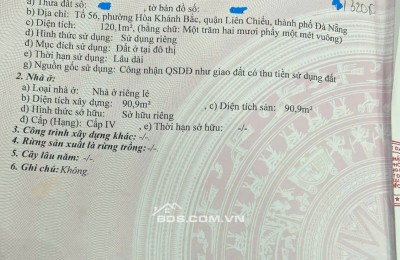 Bán dãy trọ 5 phòng kiệt Ô TÔ K151 Âu Cơ - Kiệt thông