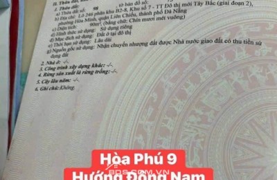 Bán đất Hòa Phú 9 (Gò Nảy 6) - Sát đường Tô Hiệu - Đường 7,5m