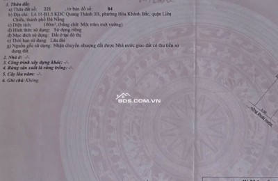 BÁN ĐẤT MT BÀU VÀNG 5 – TRUNG TÂM HÒA KHÁNH, LIÊN CHIỂU