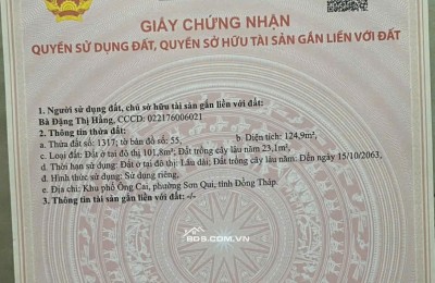 Bán đất xã Tân Trung, Thị xã Gò Công, Tiền Giang, Chính chủ, DT 192m², Giá 1,8tỷ