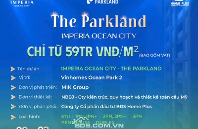 Chỉ hơn 3 tỷ - Sở hữu căn 2 ngủ THE PARKLAND_IMPERIA CITY
