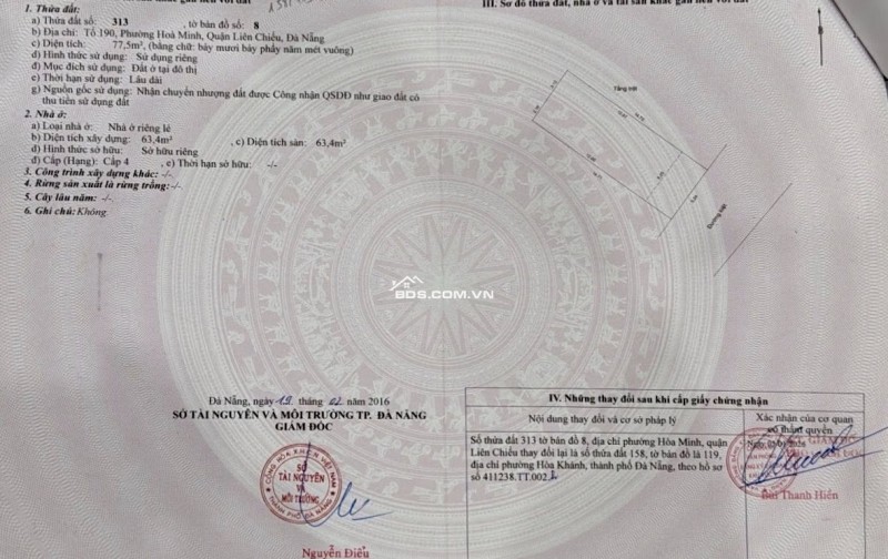 Bán nhà cấp 4 kiệt oto 6m Lên nhà số K64 Trần Đình Tri