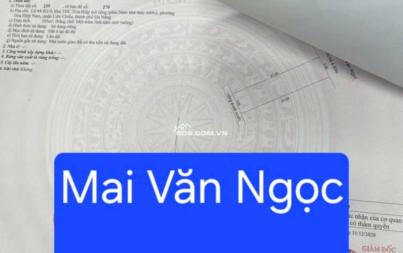 Bán đất đường 7,5m Mai Văn Ngọc - Liên Chiểu - Đà Nẵng.