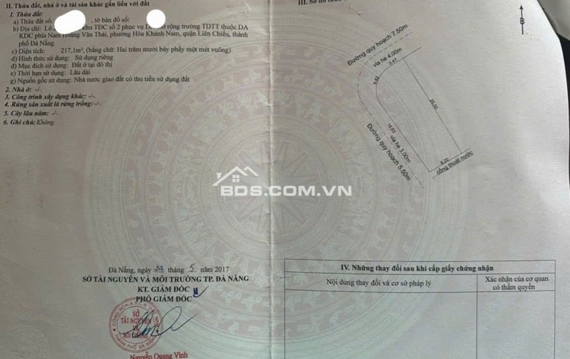 Bán đất GÓC 2MT đường Đà Sơn 3 và Đà Sơn 7 - Gần trường ĐH Duy Tân