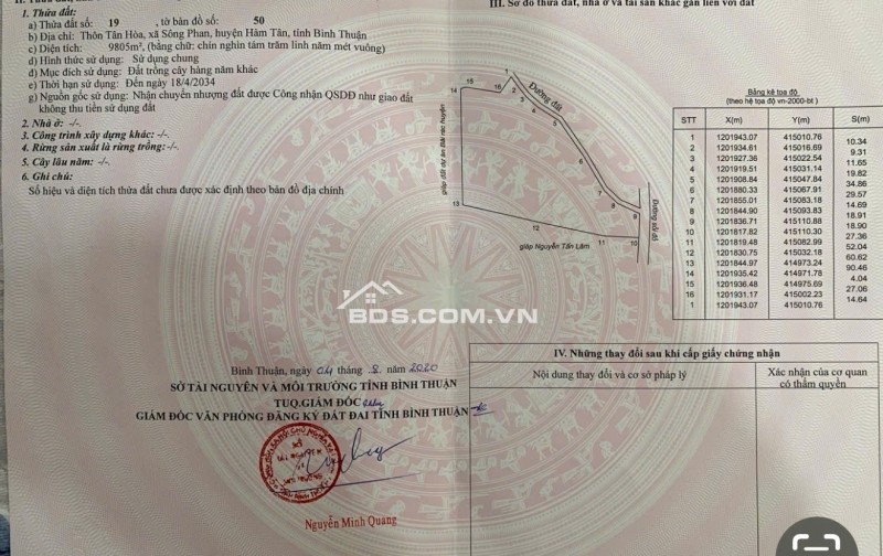 [CƠ HỘI ĐẦU TƯ] CHÍNH CHỦ BÁN 9.800M² ĐẤT MẶT TIỀN ĐẸP – CẬN NÚT GIAO CAO TỐC DẦU GIÂY - PHAN THIẾT