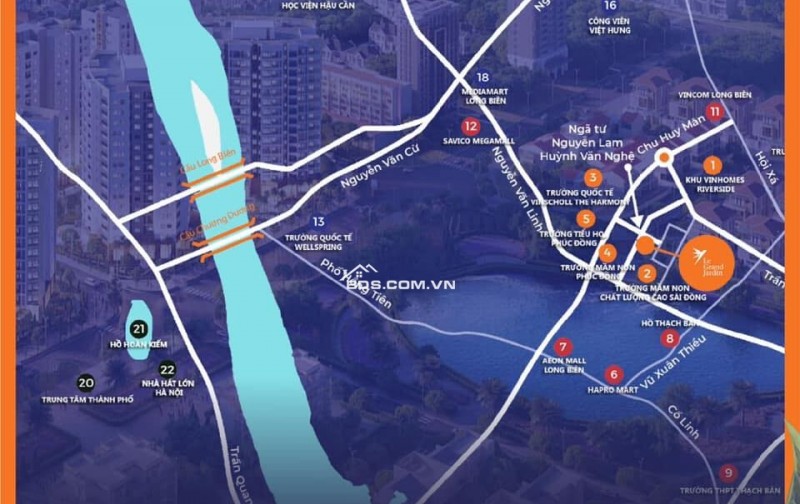 Bán căn hộ 99m2 Le Grand Jardin Sài Đồng Long Biên – 3PN, Căn góc, Full nội thất