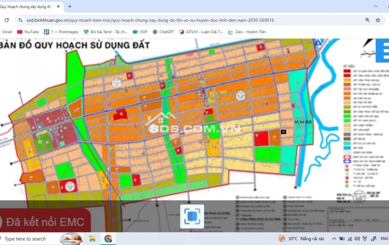 Bán đất mặt tiền huyện Đức Linh  Nguyễn Tri Phương có 100m2 ODT