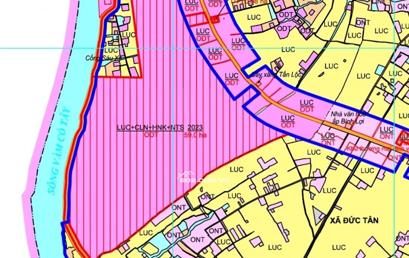 Bán lô đất thổ phân lô mặt tiền đê bao giá 7,5 tỷ