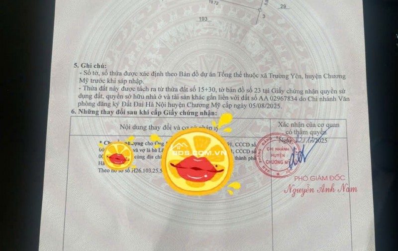 LÔ ĐẤT 98,1M FULL THỔ CƯ TẠI TÂN YÊN, TRƯỜNG YÊN, CHƯƠNG MỸ, HÀ NỘI