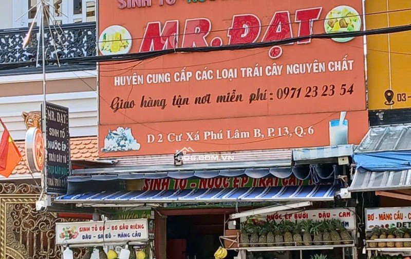 Mặt Tiền khu ẩm thực cư xá Phú Lâm B P13 Q6 ( 106m2 ) chỉ 14 tỷ 200