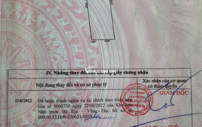 BÁN 1025 M² ĐẤT PHƯỜNG KIM DINH (LONG HƯƠNG MỚI) GIÁ RẺ. LH:0906735462.