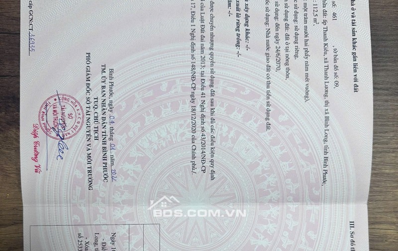 BÁN ĐẤT FULL TTHỔ CƯ 5*22 P.AN LỘC